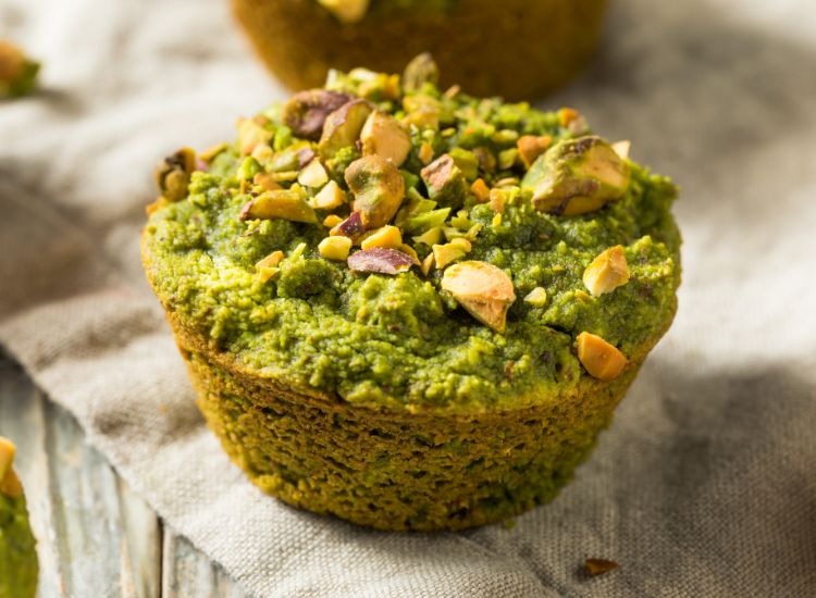 Muffins maison au matcha et pistaches